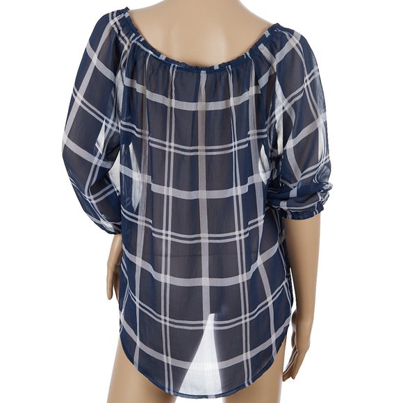 Abercrombie & Fitch Blue Sheer Top - Picture 5 of 5